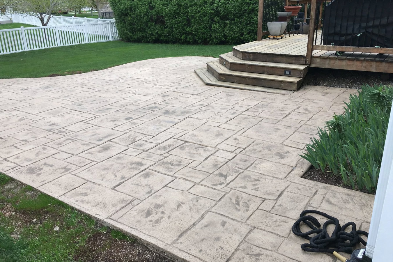 Concrete contractor team working on a driveway in Worcester, MA